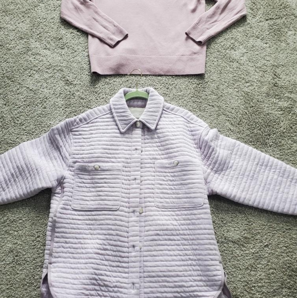 Everlane Cashmere Sweater and soft jacket set